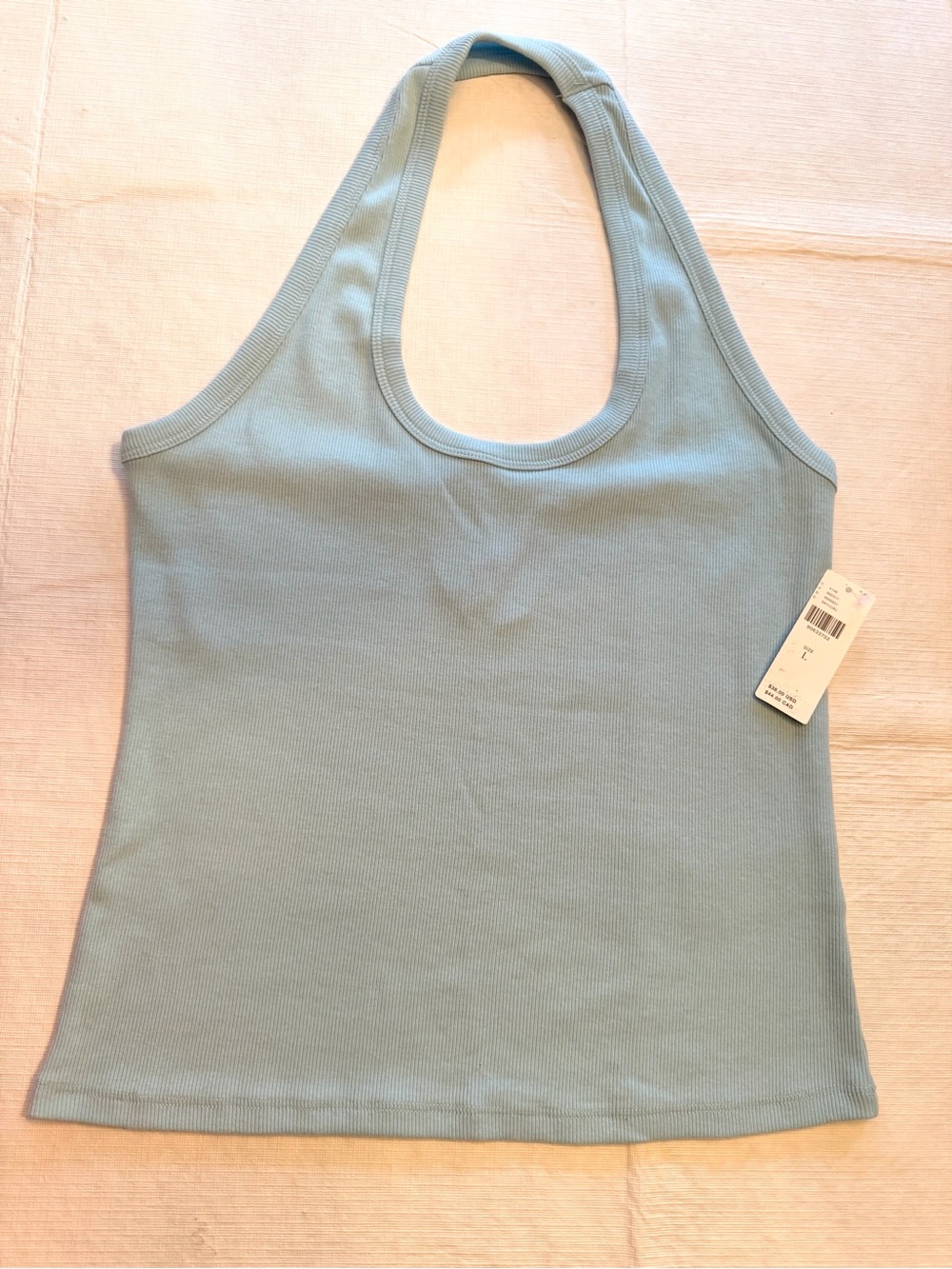 Anthropologie PILCRO NWT 🌷Classic Ribbed Halter Tank Top - Sky Blue Size Large